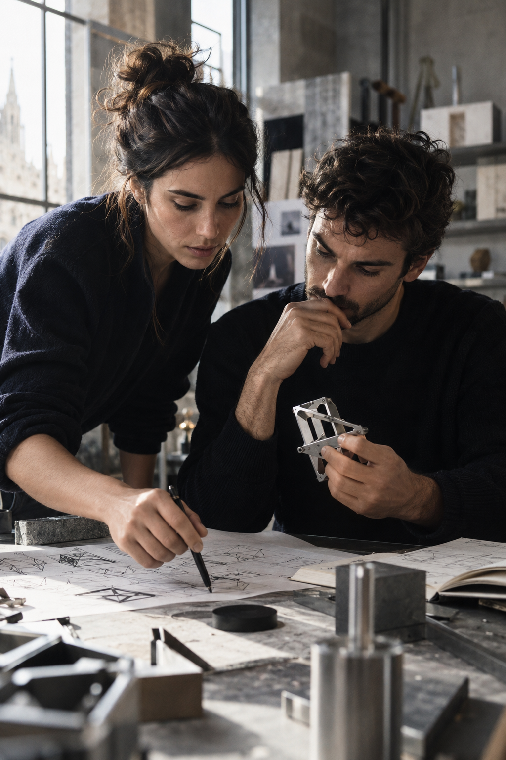 Two founders developing a prototype
